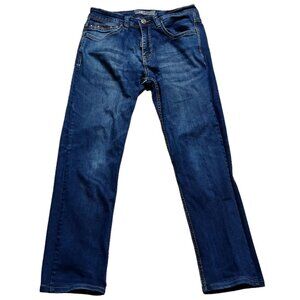 Franco Lucci Jeans Mens Dark Wash Slim Straight Italian Designer